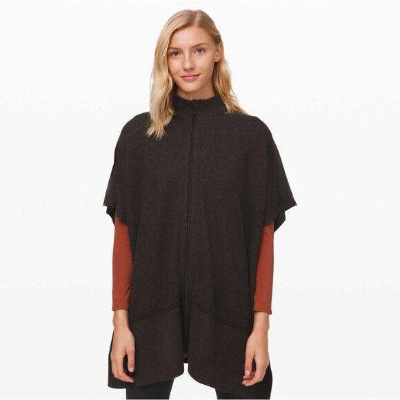 Lululemon Heathered Black Call Me Cozy Wrap Size One Size - Picture 2 of 16